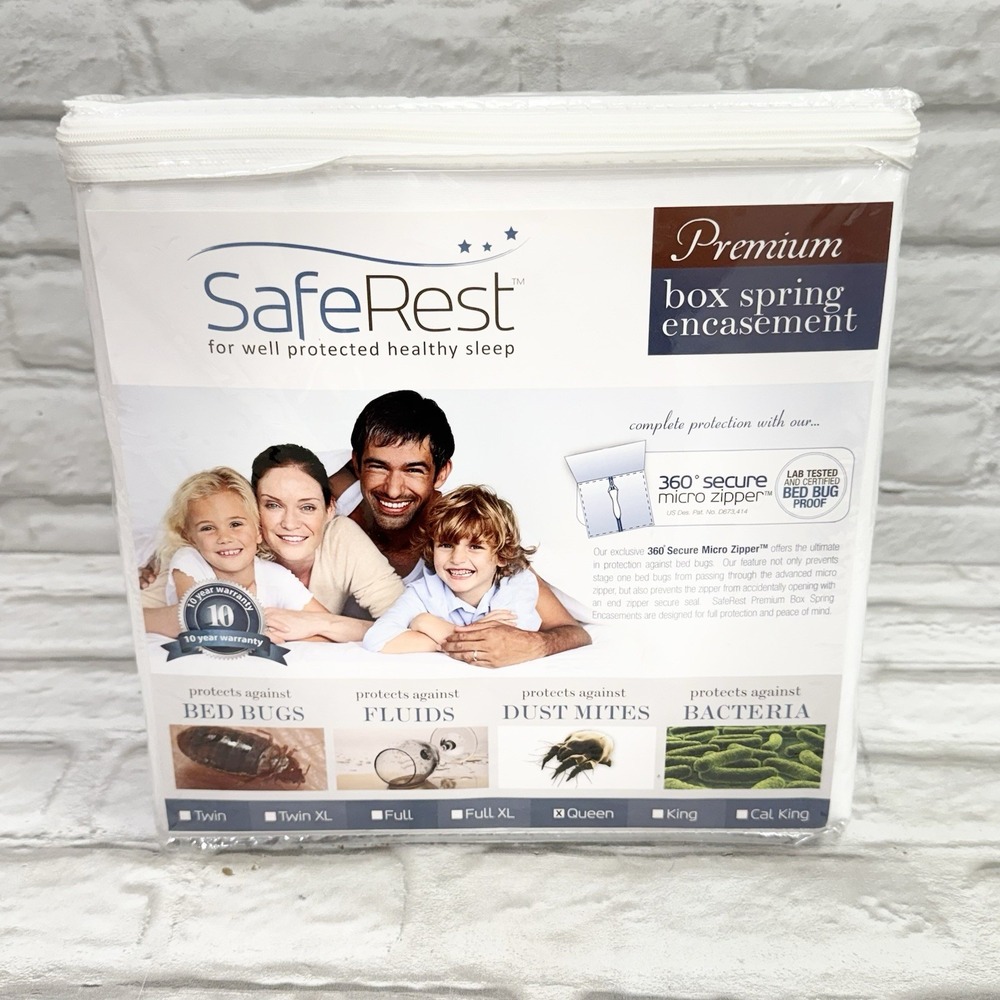 SafeRest Box Spring Encasement Premium‎ 9" Thick  - Waterproof - Queen NEW